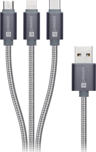 Connect It Ci-1229 1,2 M Usb A Usb C/Micro-Usb B/Lightning Usb 3.2 Gen 1 3.1 Gen 1 Sølv