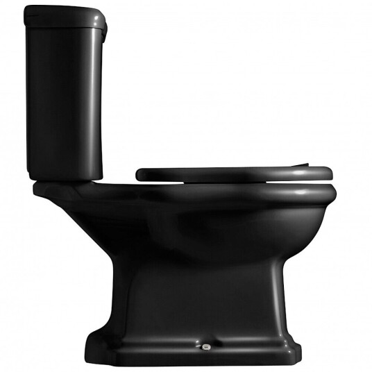 Lavabo Retro Monoblocco Gulv. Toalett 720x450 mm, S-lås, Blank Sort Lavabo Retro Monoblocco Gulv. Toalett 720x450 mm, S-lås, Blank Sort