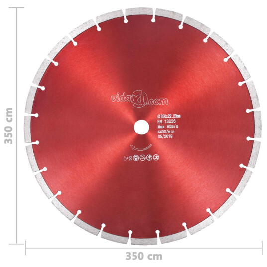vidaXL Diamantkutteskive stål 350 mm