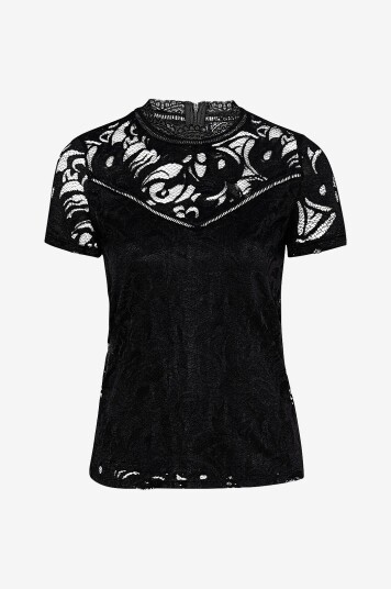 Vila - Blondetopp viStasia S/S Lace Top - Svart