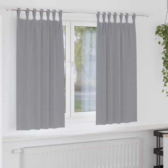 Gardiner med gardiner 2 pcs Lysegrå 175 x 140 cm Polyester