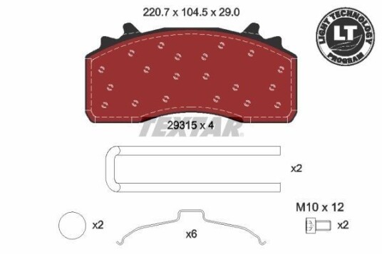 Bremseklosser TEXTAR 2931501 Bremseklosser TEXTAR 2931501