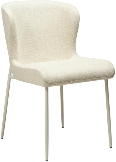 Glam Dan Form spisestuestoler bouclé hvit.