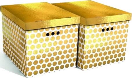 Domoletti Sammenleggbar Oppbevaringsboks Foldable Cart Box2 44X35x32 Cm Gold Dots