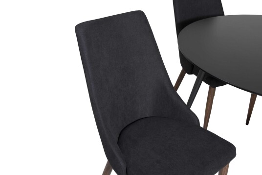 Venture Design Silar & Leone spisegruppe Svart/svart 4 st stoler & bord 100 cm