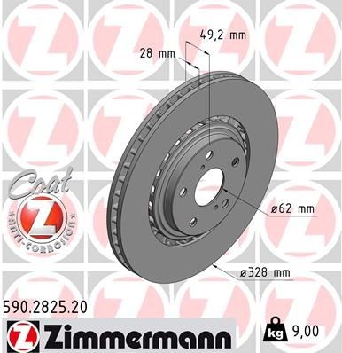 Bremseskive ZIMMERMANN 590.2825.20