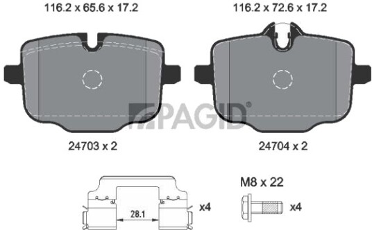 PAGID T2430N Bremseklosser