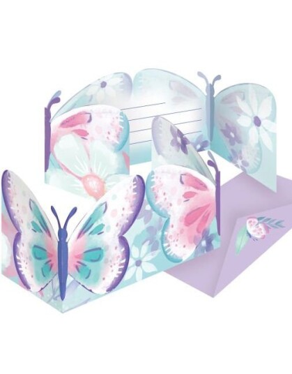 6 stk Sommerfugl Invitasjoner Flutter Dream