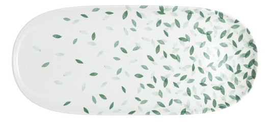 Denby   Greenhouse serveringsfat 44x20 cm hvit/grønn