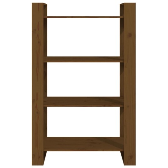 vidaXL Bokhylle/romdeler honningbrun 80x35x125 cm heltre