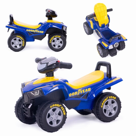 Jeździk quad Goodyear interaktivt ratt lyder Blå Jeździk quad Goodyear interaktivt ratt lyder Blå