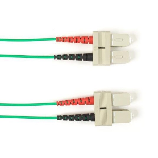 BLACK BOX OM4 MM FO PATCH CABLE DUPLX, PLENUM, GREEN, SCSC