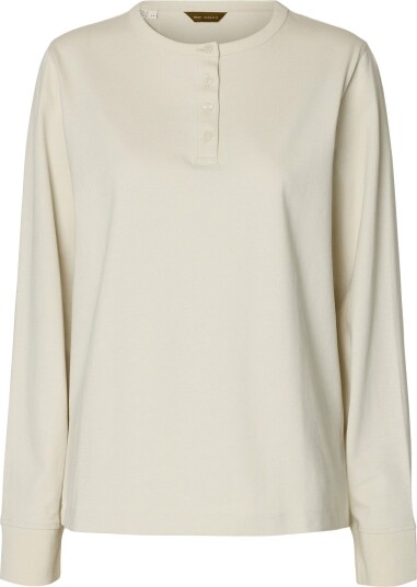 Selected Slwdomestic Rona Ls Henley Cream XS Selected Slwdomestic Rona Ls Henley Cream XS