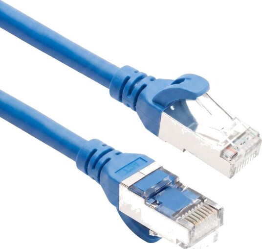 ACT Nettverkskabel Cat6A S/FTP TPE RJ45 Ultrafleksibel 0.5 m Blå