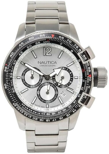 Nautica Herreklokke NAPBFCF04 Pacific Beach Sølvfarget/Stål Ø46 mm