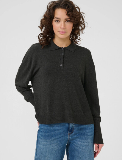 Kaffe Kalizza Polo Pullover - Black - XS