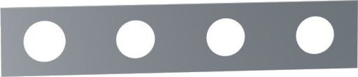 Vola Plate 3004, 4 Hull, Rustfritt Stål