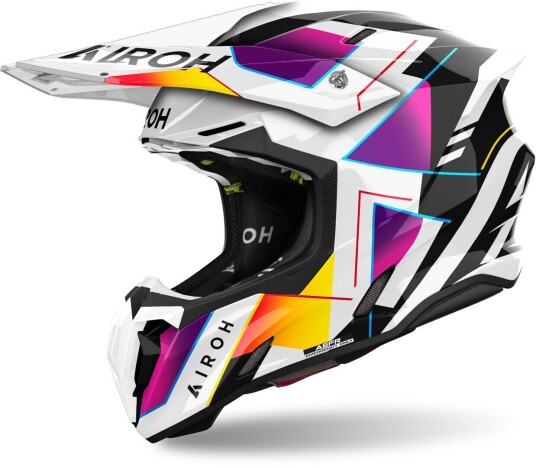 Airoh Twist 3 Rainbow Motocross Hjelm 2XL Svart Hvit Rosa
