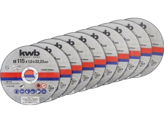 Kwb Thin Cutting Disc Set, Kutteskive, Flatt Senter, Blad Metall, Stål, Alle Merker, 11,5 Cm, Rustfritt Stål Kwb Thin Cutting Disc Set, Kutteskive, Flatt Senter, Blad Metall, Stål, Alle Merker, 11,5 Cm, Rustfritt Stål