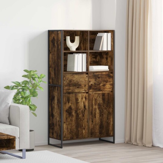  Serviesskap 2 pcs Røyk Eik 81 x 36 x 150.5 cm Konstruert tre