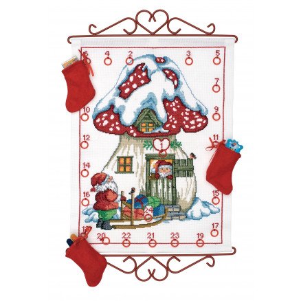 Permin Broderisett Aida Julekalender Fluesopphus 32x42cm