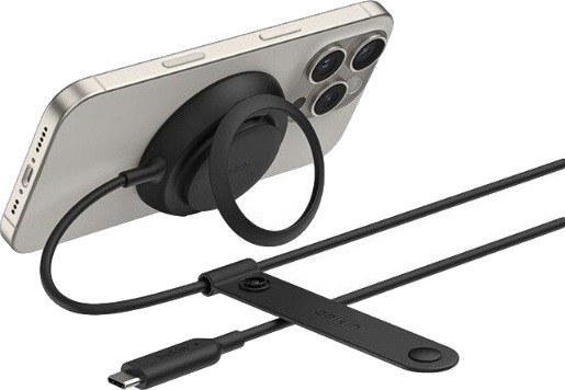 Belkin 25W Qi2 Magnetisk Trådløs Lader med Stativ Svart Belkin 25W Qi2 Magnetisk Trådløs Lader med Stativ Svart