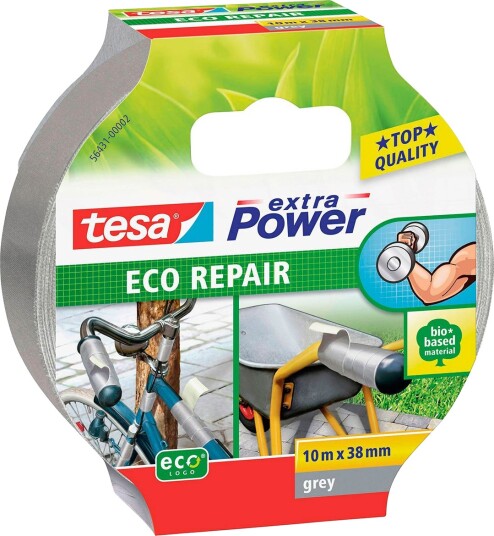 Tesa Extra Power Eco Reparasjonstape 38mm 10 meter Grå?