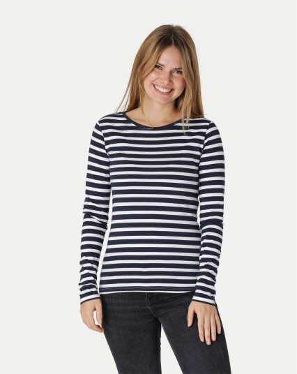 Neutral Organic - Ladies Long Sleeve T-shirt Blå, Hvit