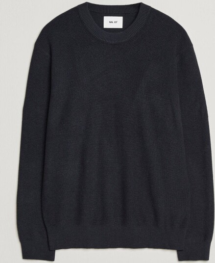 NN07 Hope Cotton/Cashmere Rib Knitted Sweater Navy