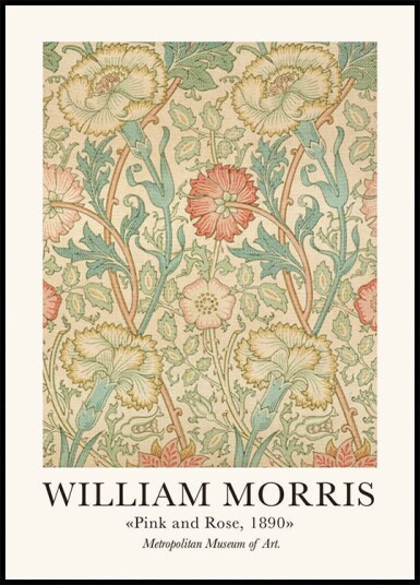William Morris Pink and Rose Plakat Plakat / 100x150cm