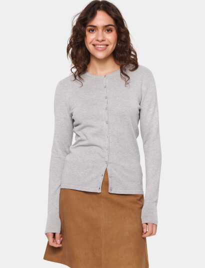 Saint Tropez A8661, Milasz R-Neck Cardigan - Grey - XS Saint Tropez A8661, Milasz R-Neck Cardigan - Grey - XS