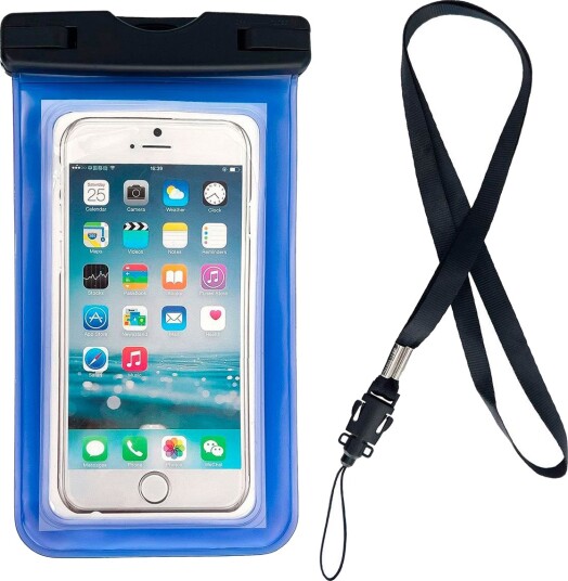 Hurtel vanntett pose til mobil (opptil 6,7") Blå