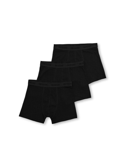 Only - Sons Jr Fitz Solid Black Boxer 3-Pack Sort 170/176