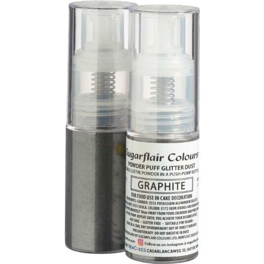 Sugarflair Spiselig Glitterspray  Graphite 10g 