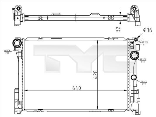 Radiator TYC 721 0015 Radiator TYC 721 0015