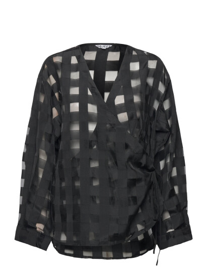 Object Objelma L/S Lo Wrap Shirt 142 - Black - 34 Object Objelma L/S Lo Wrap Shirt 142 - Black - 34