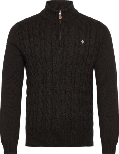 Morris Nathan Cable Half Zip   BROWN   XS