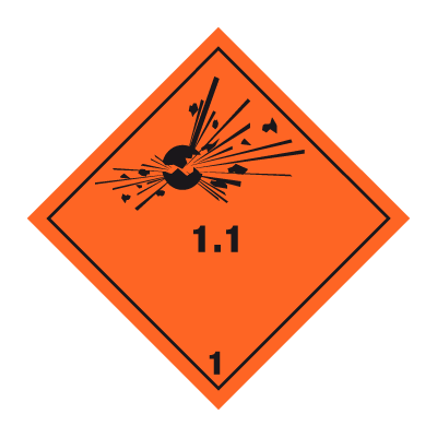 Jo Safety Fareseddel klasse 1.1 Aluminium 30 x cm Eksplosive stoffer og gjenstander 132281ARR