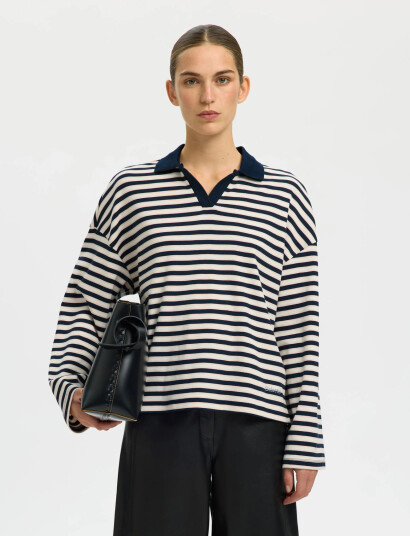 Selected Slfmilly Ls Polo Navy L