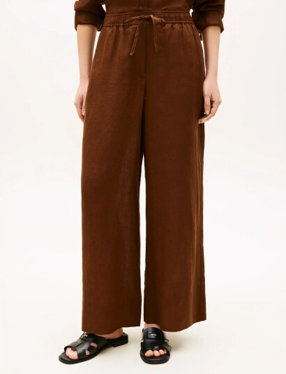 Tommy Hilfiger Ess Linen Pull On Pants Brown XS Tommy Hilfiger Ess Linen Pull On Pants Brown XS