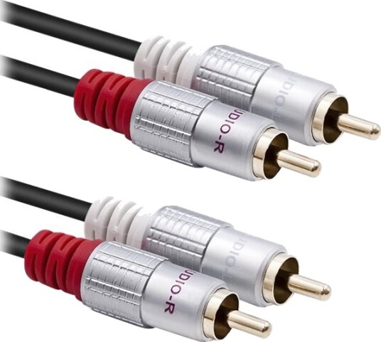 Qoltec   Lydkabel   Rca X 2 Hann Til Rca X 2 Hann   3 M   Svart