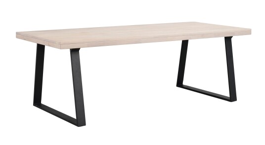 Rowico Home Brooklyn spisebord Hvitpigmentert eik/svart 220 x 95 cm Natur