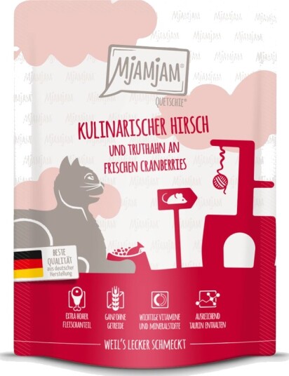 Mjamjam Våtfôr Quetschie Hjort & Kalkun 24 X 300 G