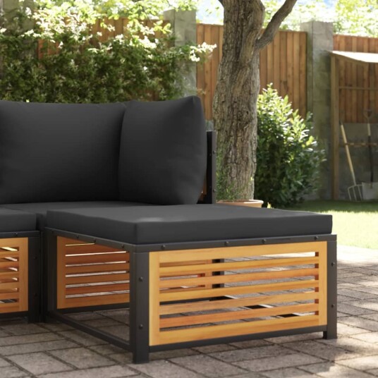 vidaXL Hagekrakk med pute 68x68x30 cm heltre akasie