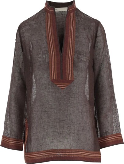 Tory Burch, Dame, Bluser & Skjorter, Brun, S,