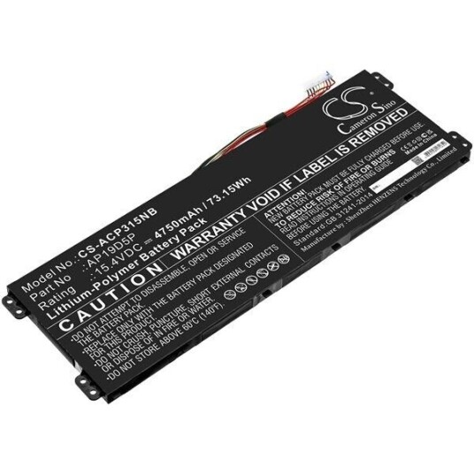 Acer Conceptd 3 Cn315-71-74uw batteri (4750 mAh 15.4 V, Sort)