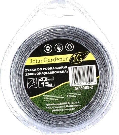 Geko Tråd Til Ryddesag/Gresstrimmer Armert Riflet 2,0 Mm X 15 M 10/120