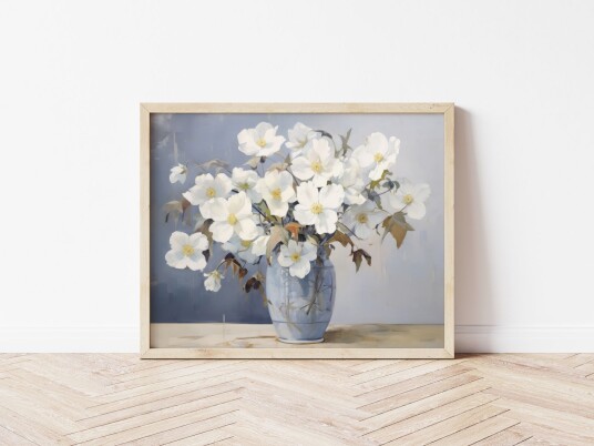 Plakat Hvit Blomstervase