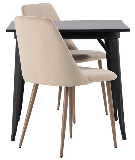 Venture Design Tempe & Night spisegruppe Brun/svart 2 stoler & bord 80 x 80 cm