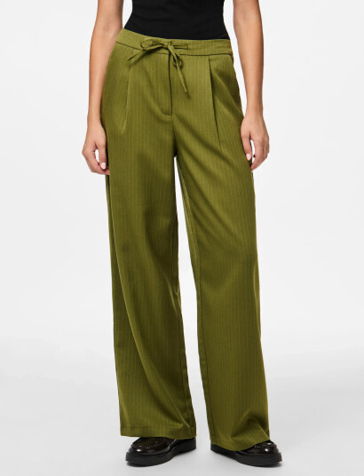 Pieces Pcfalka Mw Pinstriped Tie Pants   Green   S